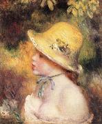 Pierre Renoir Young Girl in a Straw Hat painting